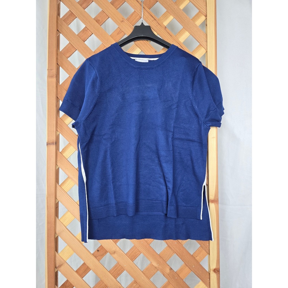 IZOD Skylar Short Sleeve Crew Neck Sweater XXL Navy Blue Performance - New